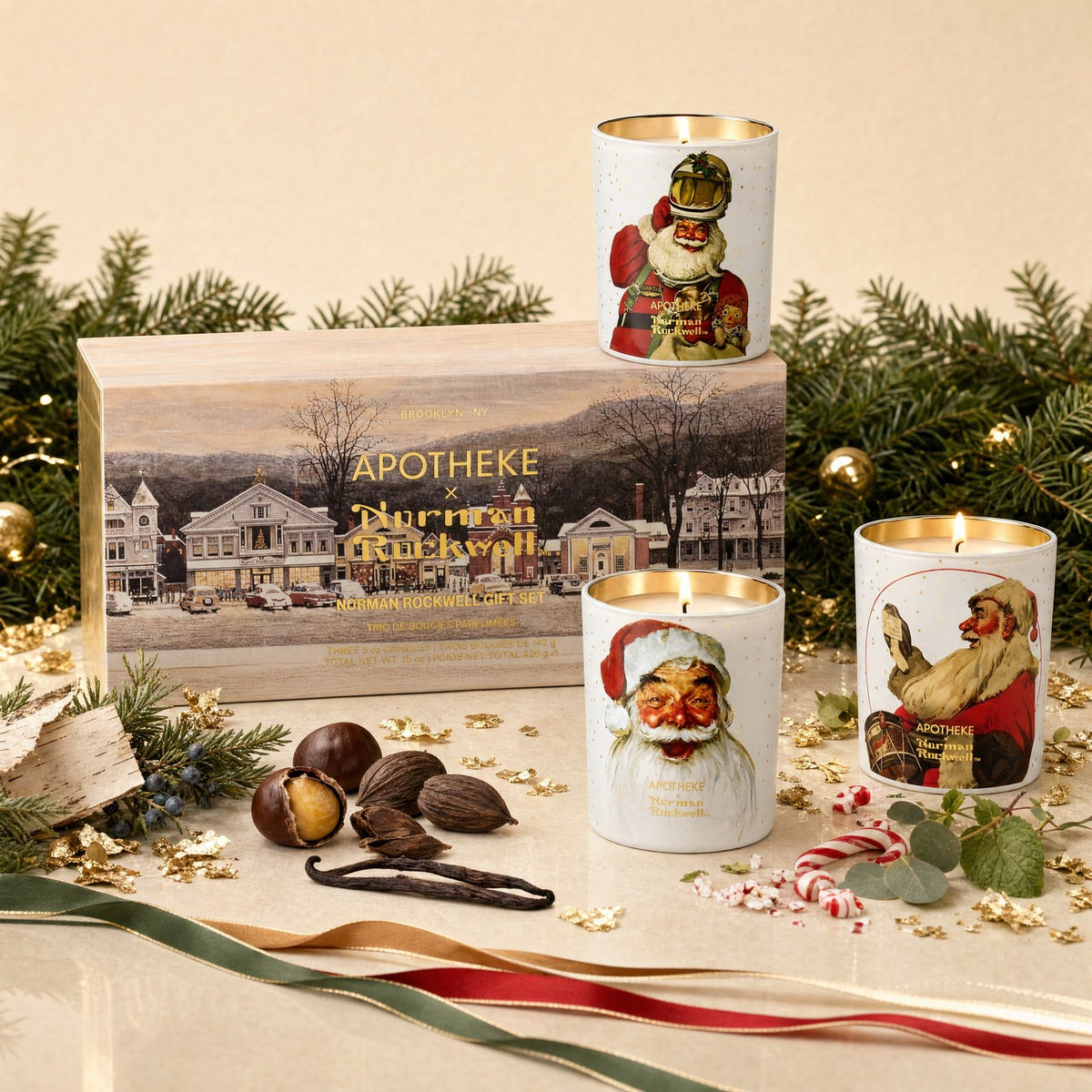 The Norman Rockwell Petite Candle Trio